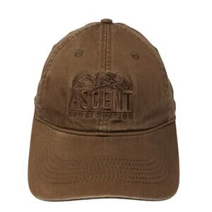 Ascent Construction Fitted Baseball Cap Brown XL Lightweight Embroidered Cameo